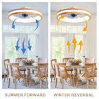 20 Inch Vintage Flush Mount Ceiling Fan with LED Light Kit & Remote Control, 6 Speed DC Motor Reversible Ceiling Fan