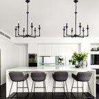 6-Light Black Classic/Traditional Chandelier, Farmhouse Candle Style Chandelier Dining Room Light Fixtures