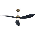52 Inch Modern Smart Propeller Ceiling Fan with Dimmable LED Light and Remote & APP Control, 6-Speed Reversible Ceiling Fan