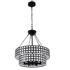 BD4083-BellaDepot 6 Lights Black/White Finish Vintage Chandelier, Home Decor Light Fixture with Adjustable Chain