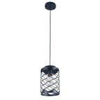 1 - Light Black Cylinder Pendant Light, 6.7" Dining Room Light Fixtures Kitchen Island Light
