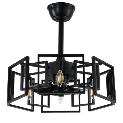 DC2029-19.69" Classic Reversible Ceiling Fan with Remote and 4 Lights, DC Motor 6 Speeds Ceiling Fan