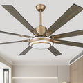 72 Inch Modern Black/Gold/Chrome Ceiling Fan with Dimmable LED Light and Remote Control, 6 Speeds DC Motor Reversible Extra Large Ceiling Fan