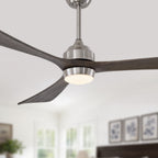 62 Inch Modern Industrial Large 3 Blade Ceiling Fan with Lights & Remote Control, 6 Speed DC Motor Reversible Ceiling Fan