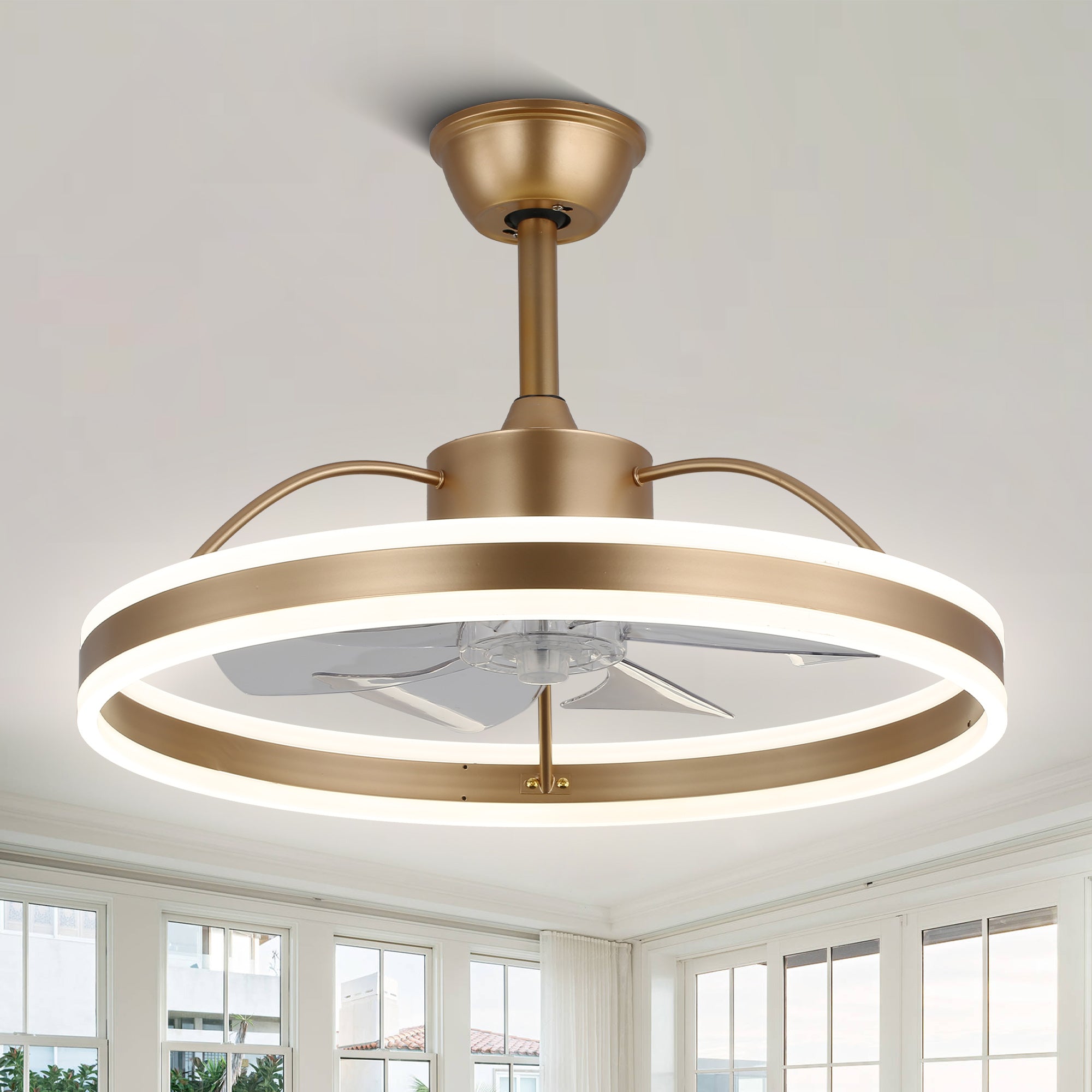 DC2402-BellaDepot 23.6" Modern Reversible Ceiling Fan with LED Light Kit Included and Remote