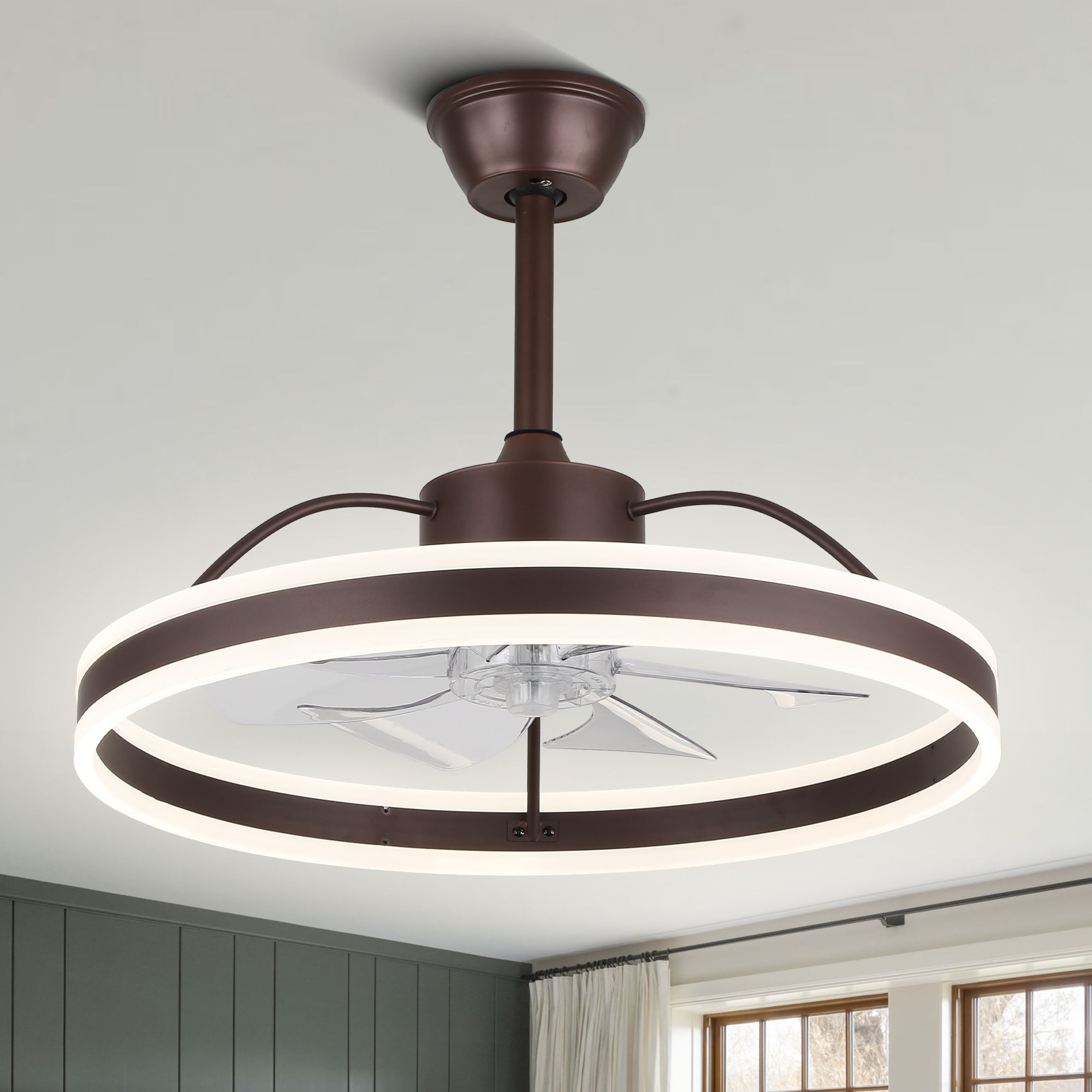 DC2402-BellaDepot 23.6" Modern Reversible Ceiling Fan with LED Light Kit Included and Remote