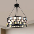 6 - Lights Modern Europe Chandelier, 17.7" Farmhouse Chandeliers for Dining Room with Adjustable Chain