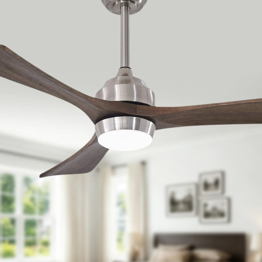 42 Inch Industrial Farmhouse Solid Wood 3 Blade Ceiling Fan with Lights & Remote Control, 6 Speed DC Motor Reversible Ceiling Fan