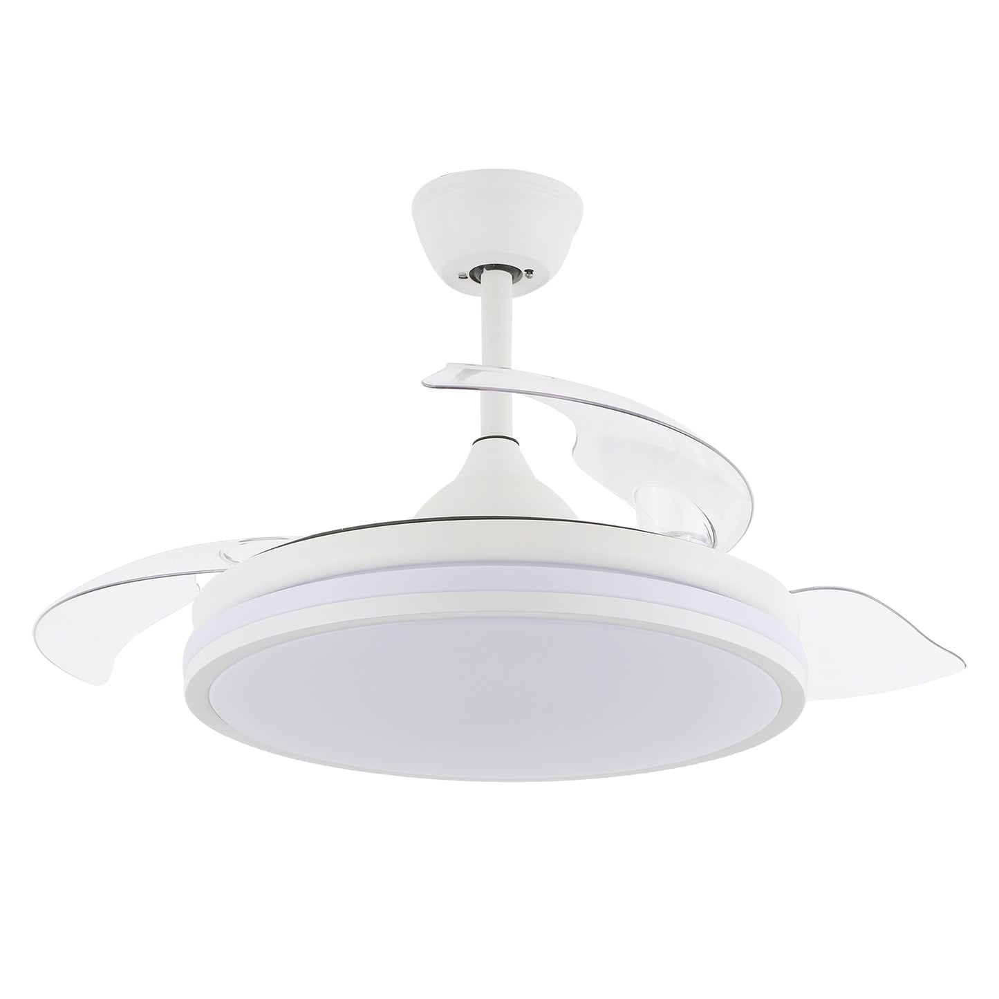 DC4260-42" Modern Simple Retractable Ceiling Fan, with Remote and LED Light Kit Included, DC Motor, 6 Speeds