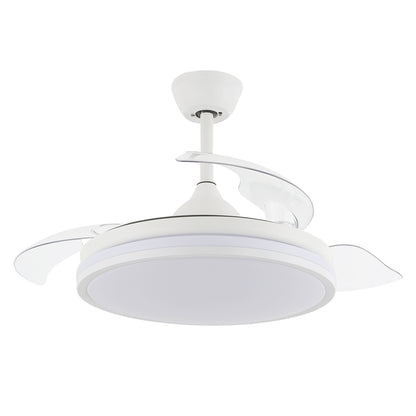 DC4260-42" Modern Simple Retractable Ceiling Fan, with Remote and LED Light Kit Included, DC Motor, 6 Speeds