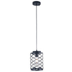 1 - Light Black Cylinder Pendant Light, 6.7" Dining Room Light Fixtures Kitchen Island Light