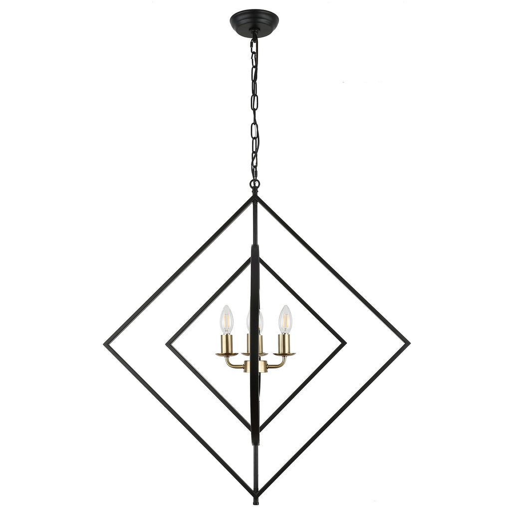4 - Lights 30.6" Industrial DIY Shape Metal Chandelier with Adjustable Chain, Home Decoration Pendant Light