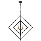 4 - Lights 30.6" Industrial DIY Shape Metal Chandelier with Adjustable Chain, Home Decoration Pendant Light