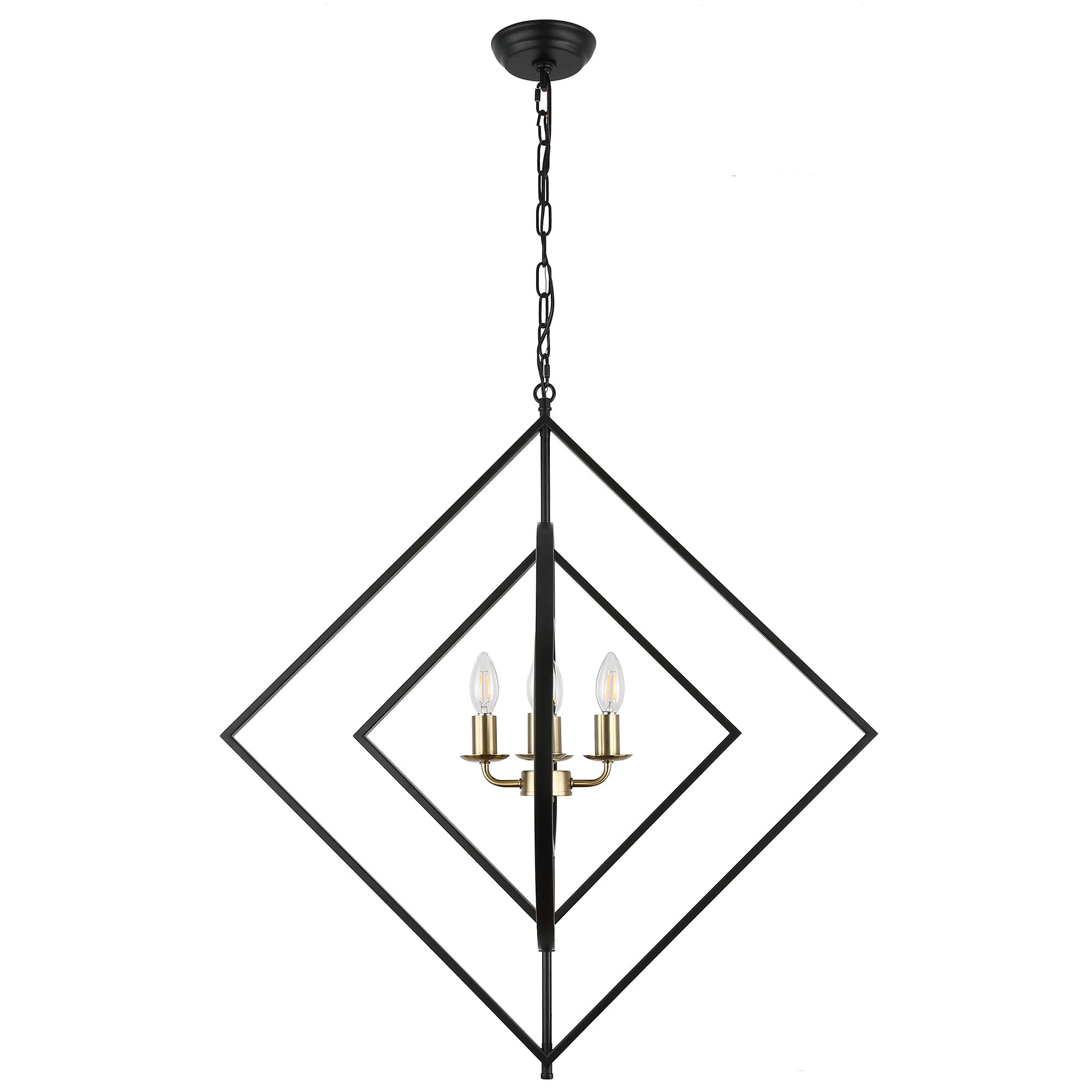 4 - Lights 30.6" Industrial DIY Shape Metal Chandelier with Adjustable Chain, Home Decoration Pendant Light