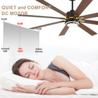 72 Inch Modern Ceiling Fan with LED Light and Remote Control, 6 Speeds DC Motor Reversible Large Ceiling Fan for Living Room