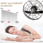 23 Inch Black Modern Wall Mounted Caged Ceiling Fan with Dimmable LED Lights and Remote, 6 Speeds Plug In Bladeless Ceiling Fan