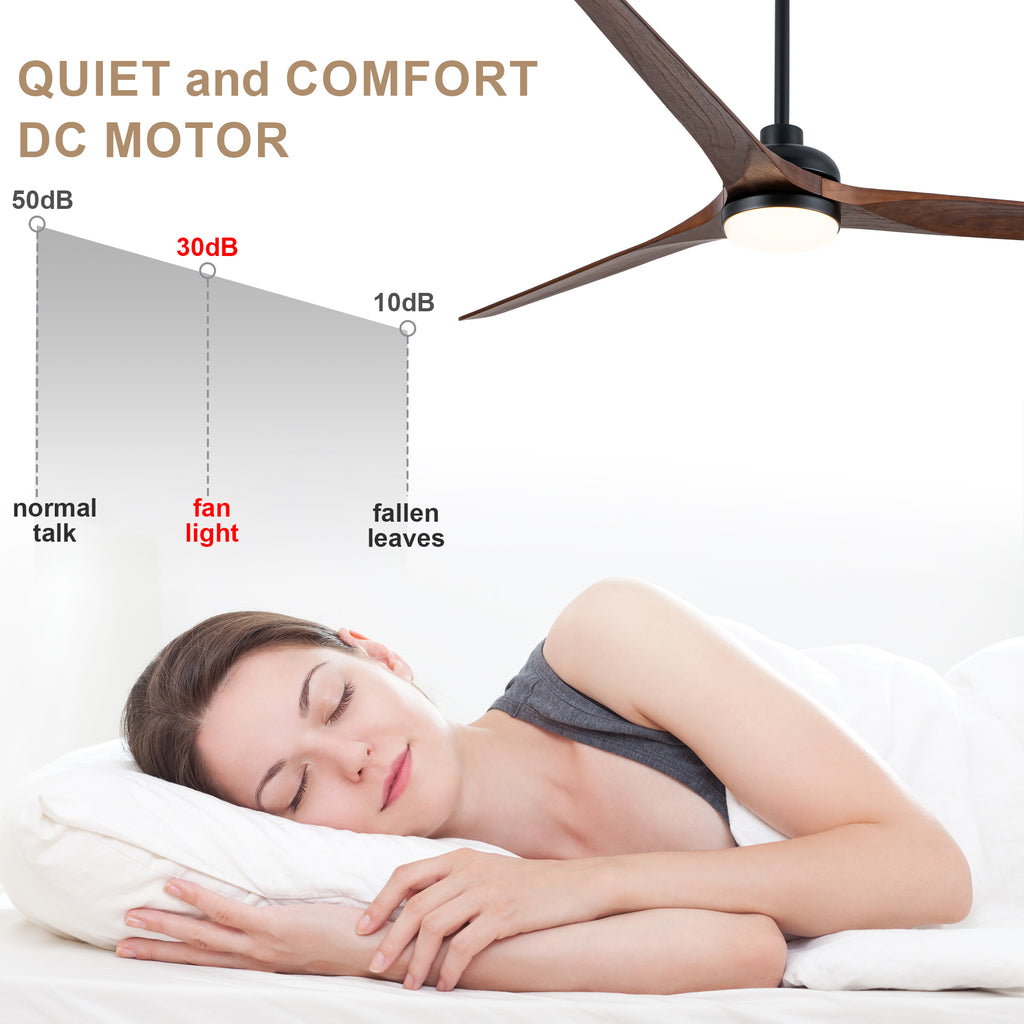 72 Inch Modern Farmhouse Extra Large Ceiling Fan with Dimmable LED Light and Remote, 6 Speeds DC Motor Reversible Ceiling Fan for Large Room