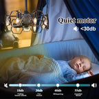 DC1903-BellaDepot 18.9" Gold/Black/Silver Finish Geometric Reversible Ceiling Fan with 6 Lights and Remote