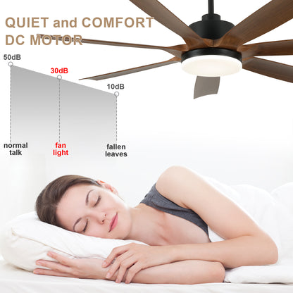 DC256002-BellaDepot 60 Inch Smart Remote-controlled Stylish Design Fan Lights with Remote Control and LED, Office Ceiling Fan