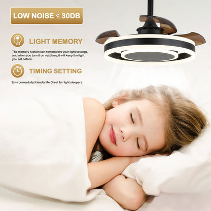 DC2205-22'' Simple Home Ceiling Fan with Remote and LED Light Kit Included DC Motor 6 Speeds