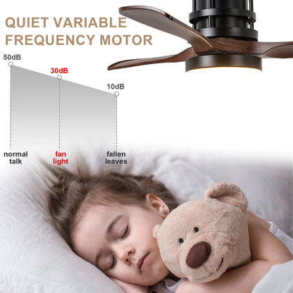 HW4201-GED-BellaDepot 24" Outdoor Modern Farmhouse LED Ceiling Fan with Remote Control, Plug in Ceiling Fan