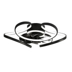 22 Inch Modern Smart Flush Mount Ceiling Fan with LED Lights and Remote, 6 Speeds DC Motor Bladeless Ceiling Fan for Low Profile