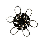22 Inch Modern Smart Flush Mount Ceiling Fan with LED Lights and Remote, 6 Speeds DC Motor Bladeless Ceiling Fan for Low Profile