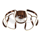 20 Inch Gold/Brown Irregular Flush Mount Ceiling Fan with LED Light and Remote, 6 Speeds DC Motor Reversible Bladeless Ceiling Fan