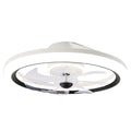 19 Inch Modern Flush Mount Ceiling Fan with LED Light and Remote, 6 Speeds DC Motor Reversible Bladeless Ceiling Fan for Bedroom