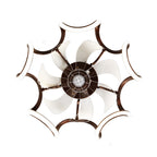 20 Inch Gold/Brown Irregular Flush Mount Ceiling Fan with LED Light and Remote, 6 Speeds DC Motor Reversible Bladeless Ceiling Fan