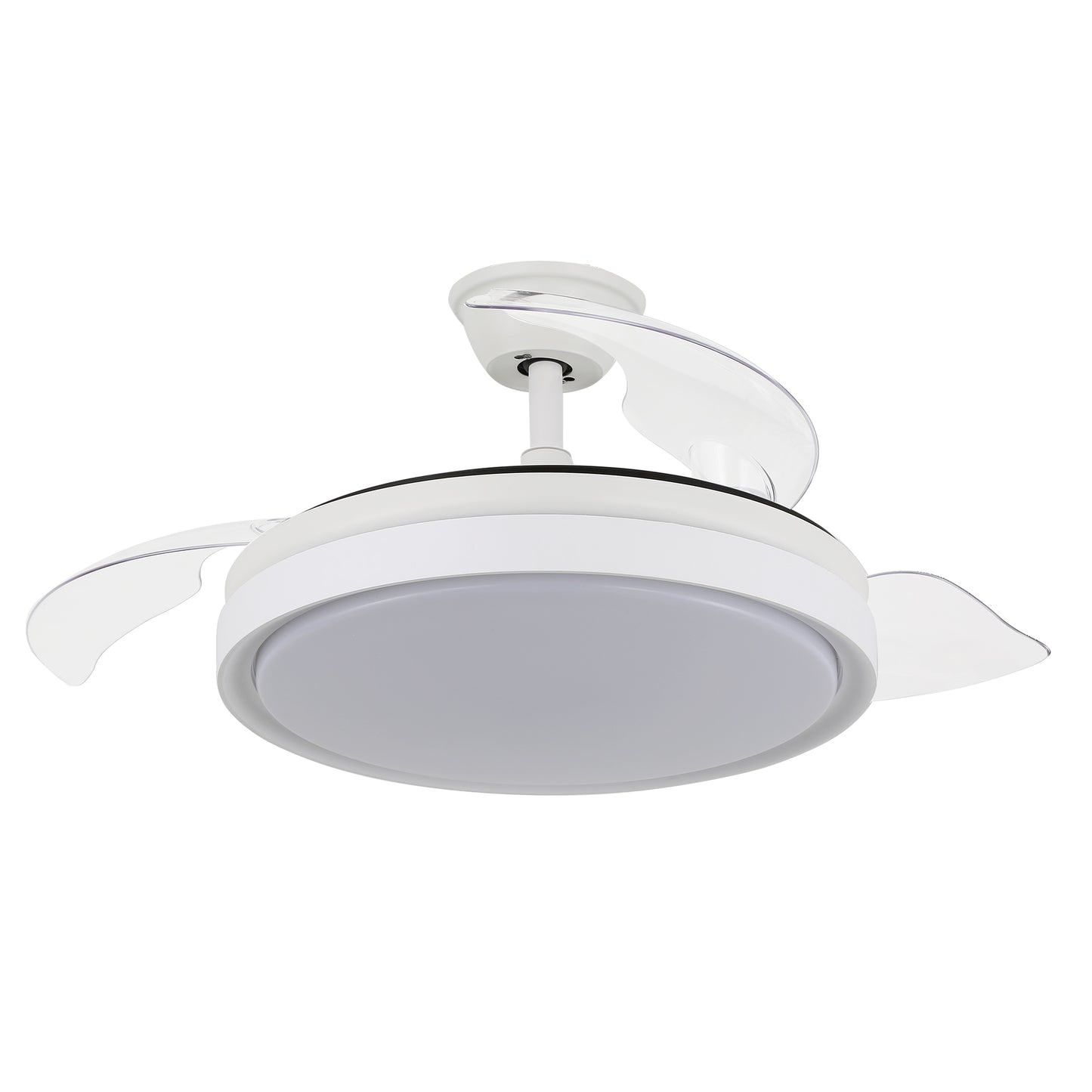 DC4260-42" Modern Simple Retractable Ceiling Fan, with Remote and LED Light Kit Included, DC Motor, 6 Speeds