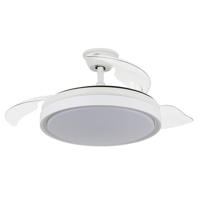 DC4205-42" CCT Dimmable Retractable Gold/Black/White Color Ceiling Fan, with Remote and LED Light Kit Included, DC Motor, 6 Speeds