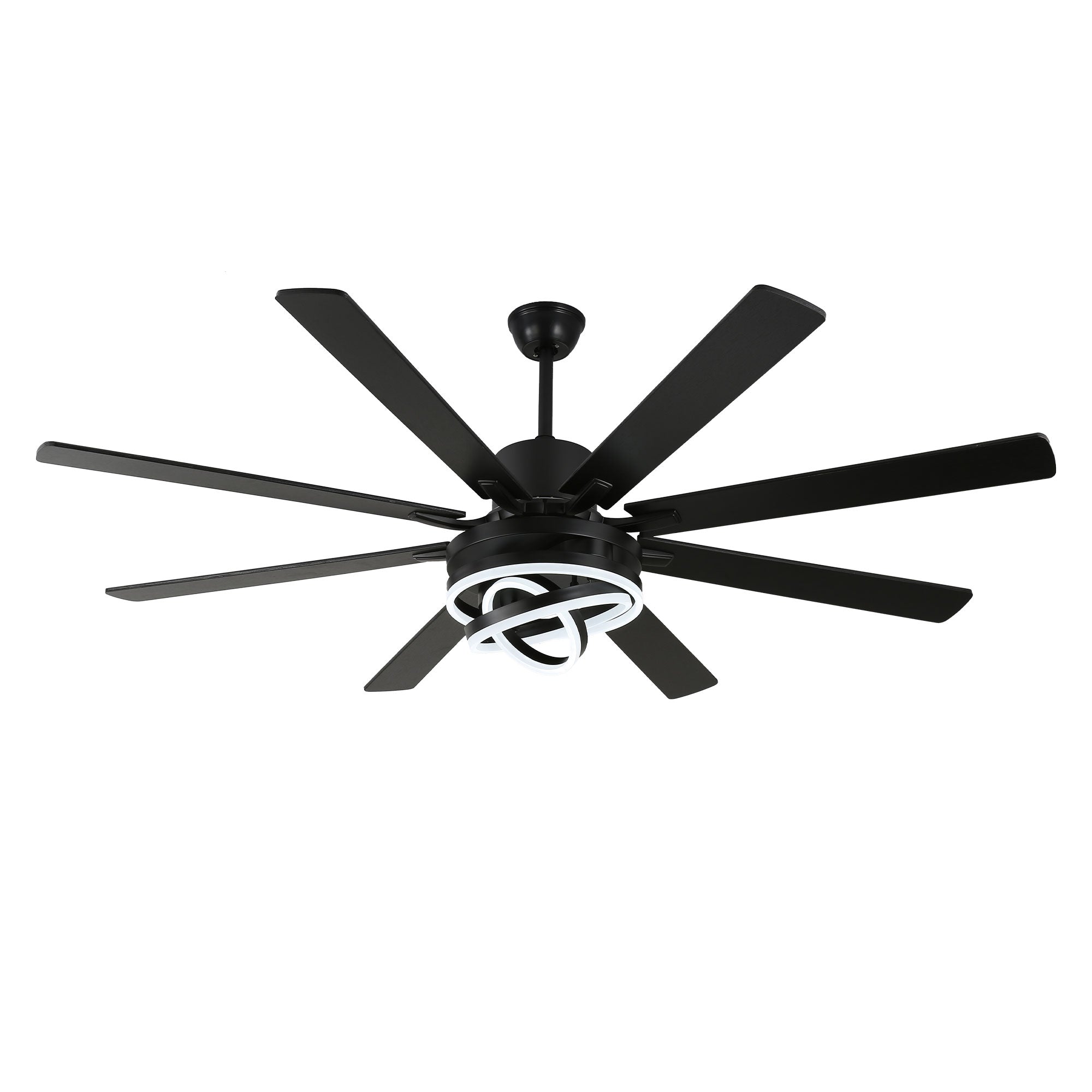 72 Inch 8-Blade Modern Extra Large Ceiling Fan with LED Light and Remote, 6 Speeds DC Motor Reversible Ceiling Fan DIY Shade