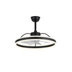 24 Inch Black/Gold/White/Coffee Modern Smart LED Ceiling Fan with Light and Remote, 6 Speeds DC Motor Fandelier Ceiling Fan