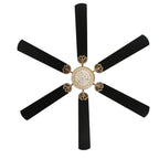 65 Inch Black/Chrome Modern Glam Crystal Ceiling Fan with Dimmable LED Light and Remote, 6 Speeds DC Motor Ceiling Fan with Crystals