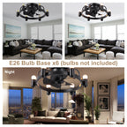 DC252007-BellaDepot 20" Compact Ceiling Fan, Rudder Shape Flush Mount Fan with Lights