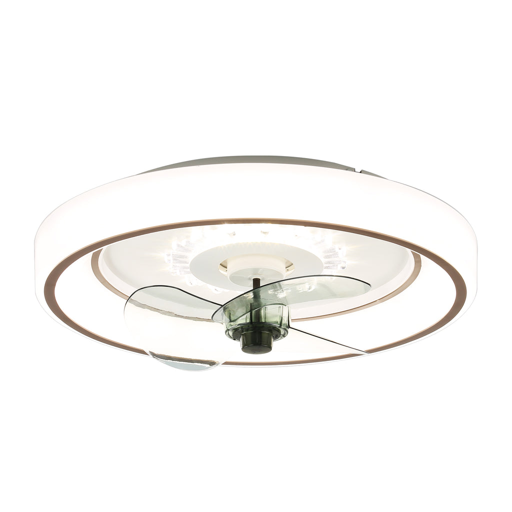 DC2011-BellaDepot 18.5" Urban Modern Flush Mount Reversible Ceiling Fan with LED Light Kit Included and Remote