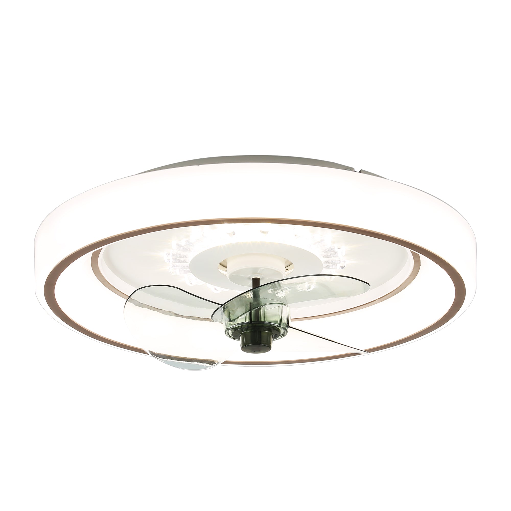 DC2011-BellaDepot 18.5" Urban Modern Flush Mount Reversible Ceiling Fan with LED Light Kit Included and Remote