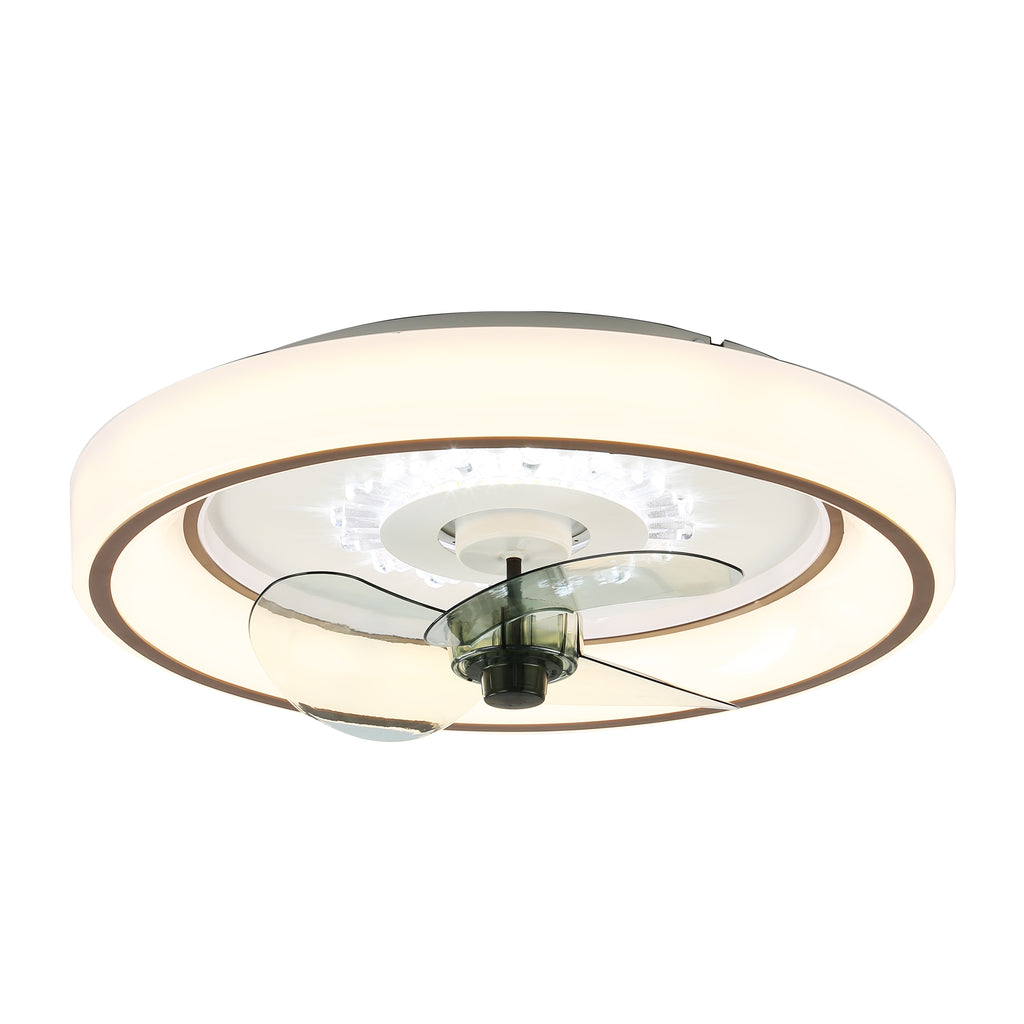 DC2011-BellaDepot 18.5" Urban Modern Flush Mount Reversible Ceiling Fan with LED Light Kit Included and Remote