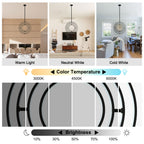 19.7 Inch Modern Round LED Chandelier with DIY Shade, Black Industrial Pendant Light Height Adjustable