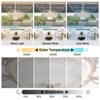 21 Inch Outdoor Waterproof Ceiling Fan with Dimmable LED Light and Remote Control, 6-Speed DC Motor Vintage Distressed White Plug In Ceiling Fan