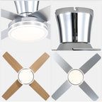 44 Inch Black/Chrome Modern Flush Mount Ceiling Fan with Dimmable LED Lights and Remote, 6 Speeds DC Motor Low Profile Ceiling Fan