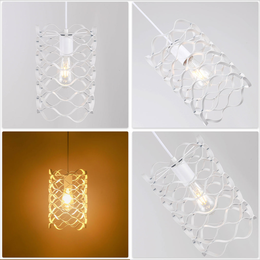 1 - Light White Cylinder Pendant Light, 6.7" Dining Room Light Fixtures Kitchen Island Light