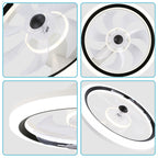 19 Inch Modern Flush Mount Ceiling Fan with LED Light and Remote, 6 Speeds DC Motor Reversible Bladeless Ceiling Fan for Bedroom