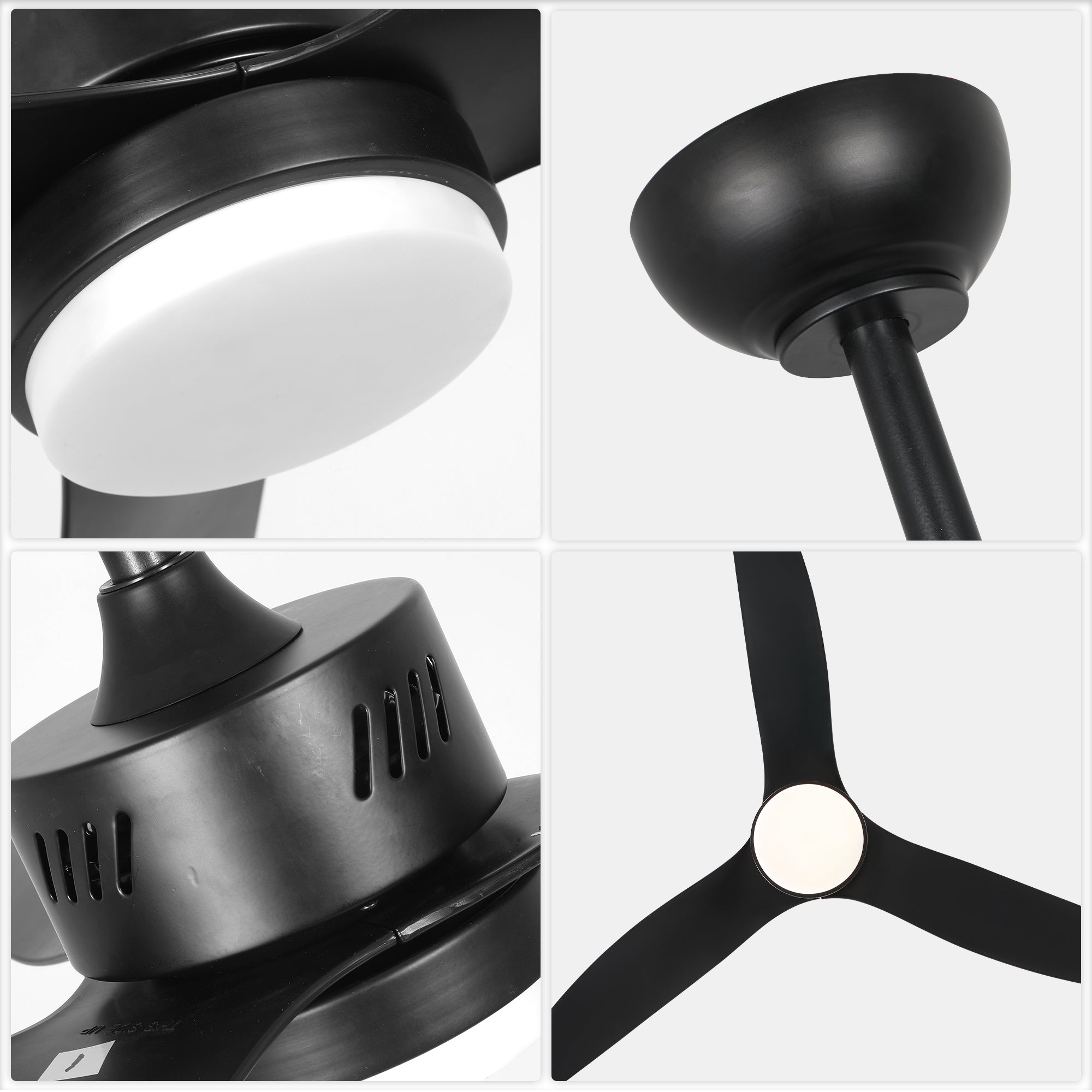 DC4602GED-BellaDepot 46" 3 Blades Simple Modern Reversible Ceiling Fan with Remote and LED Light Kit Included, 6-speed Dimmable Ceiling Fan