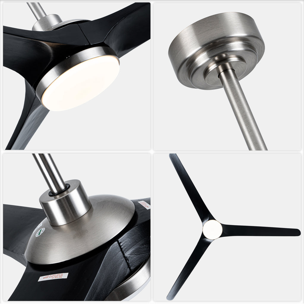 72 Inch Modern Farmhouse Extra Large Ceiling Fan with Dimmable LED Light and Remote, 6 Speeds DC Motor Reversible Ceiling Fan for Large Room