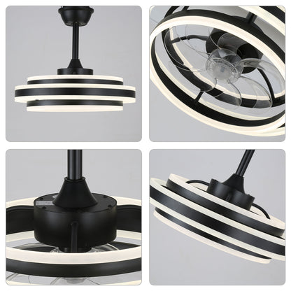 DC2028-19.7" LED Reversible Ceiling Fan with Remote and Lights Support Stepless Dimming DC Motor 6 Speeds