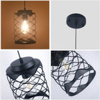 1 - Light Black Cylinder Pendant Light, 6.7" Dining Room Light Fixtures Kitchen Island Light