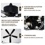 BD2069-BellaDepot 52" Black Crystal Caged Reversible Ceiling Fan with Remote and 3 Lights, DC Motor Ceiling Fan