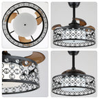 DC2204-BellaDepot 22" Classic Retractable Ceiling Fan with Remote and LED Light Kit Included, Dimmable Ceiling Fan